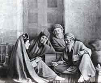 پرده رنگ روغني(کار کمال الملک):فالگير يهودى ، بغداد، 1322 هـ ق.

