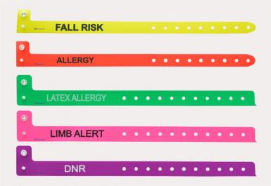دستبند بیمار علائم هشدار  – دستبند مشخصات بیمار رنگی مشخصه ریسک