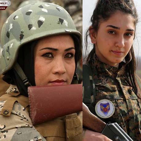 عکس: دختران و زنانی که برای نبرد با داعش تعلیم می بینند +تصاویر