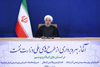 روحانی: افزایش بهره برداری از منابع مشترک نفتی و گازی از کارهای بزرگ دولت بوده است