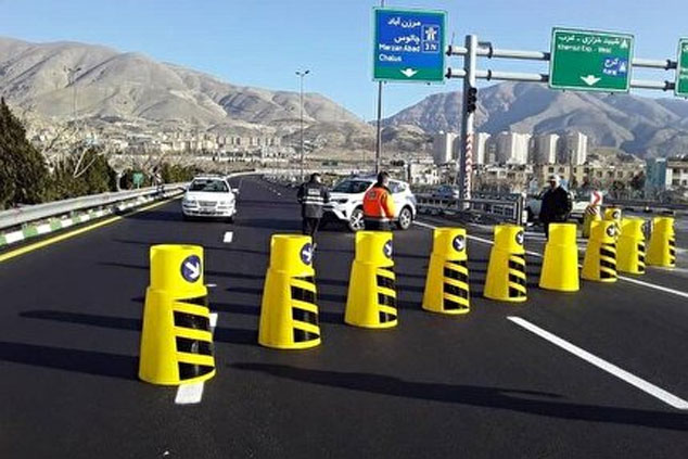 جاده تهران چالوس با بتن‌های نیوجرسی مسدود شد